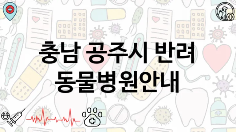 공주시 추천 근처 진료가능한 동물병원