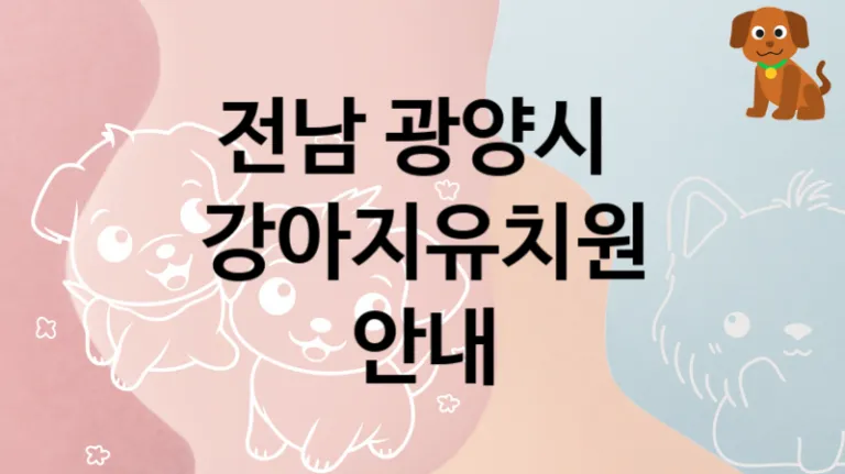 광양시 추천하는 댕댕이 강아지유치원 안내, 놀이터 및 교육 비용