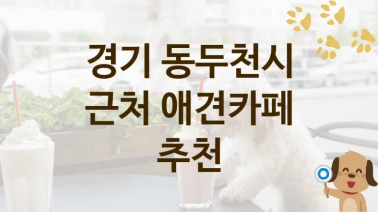 경기 동두천시 자연 속 힐링 애견카페 TOP 추천, 비용 및 운영 정보