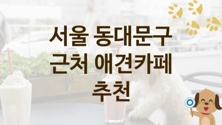 서울 동대문구 강아지 애견카페  , 비용 안내