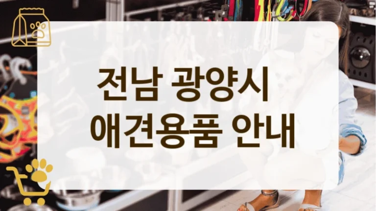 광양시 강아지용품 판매점 위치 정리 & 상품 가이드