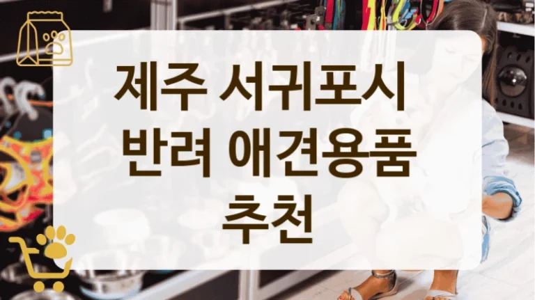 서귀포시 필수템 가득 모인 강아지 용품 매장 추천