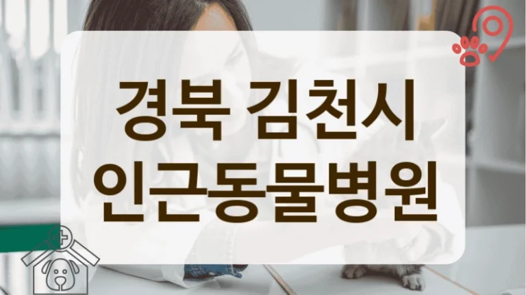 김천시 처방 사료 상담 및 구매 가능한 동물병원 정보