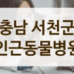 충남 서천군 내과 등 진료과목별 전문 동물병원 안내